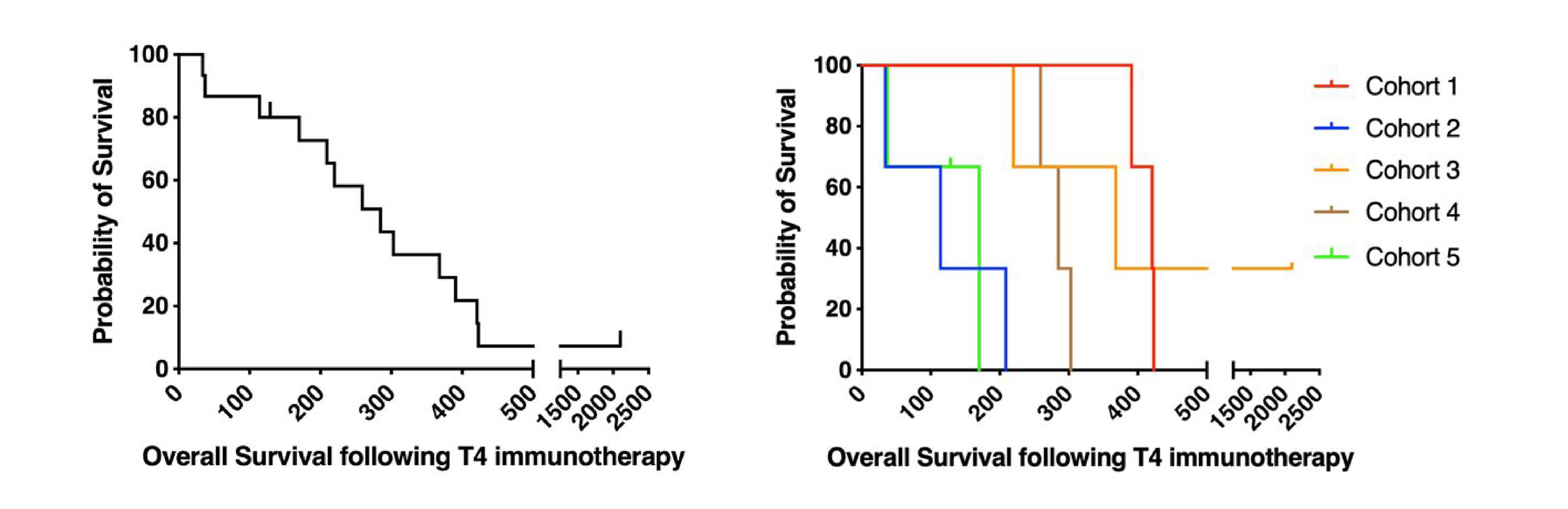 Kaplan-Meier survival curves showing outcome of all patients and individual patient cohorts