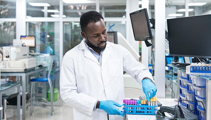 BDD Lab Lifestyle Scientist with Vials
