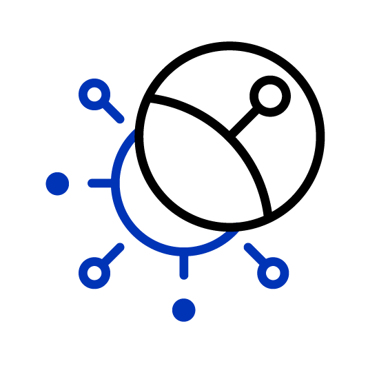 Representation of a virus under a microscope