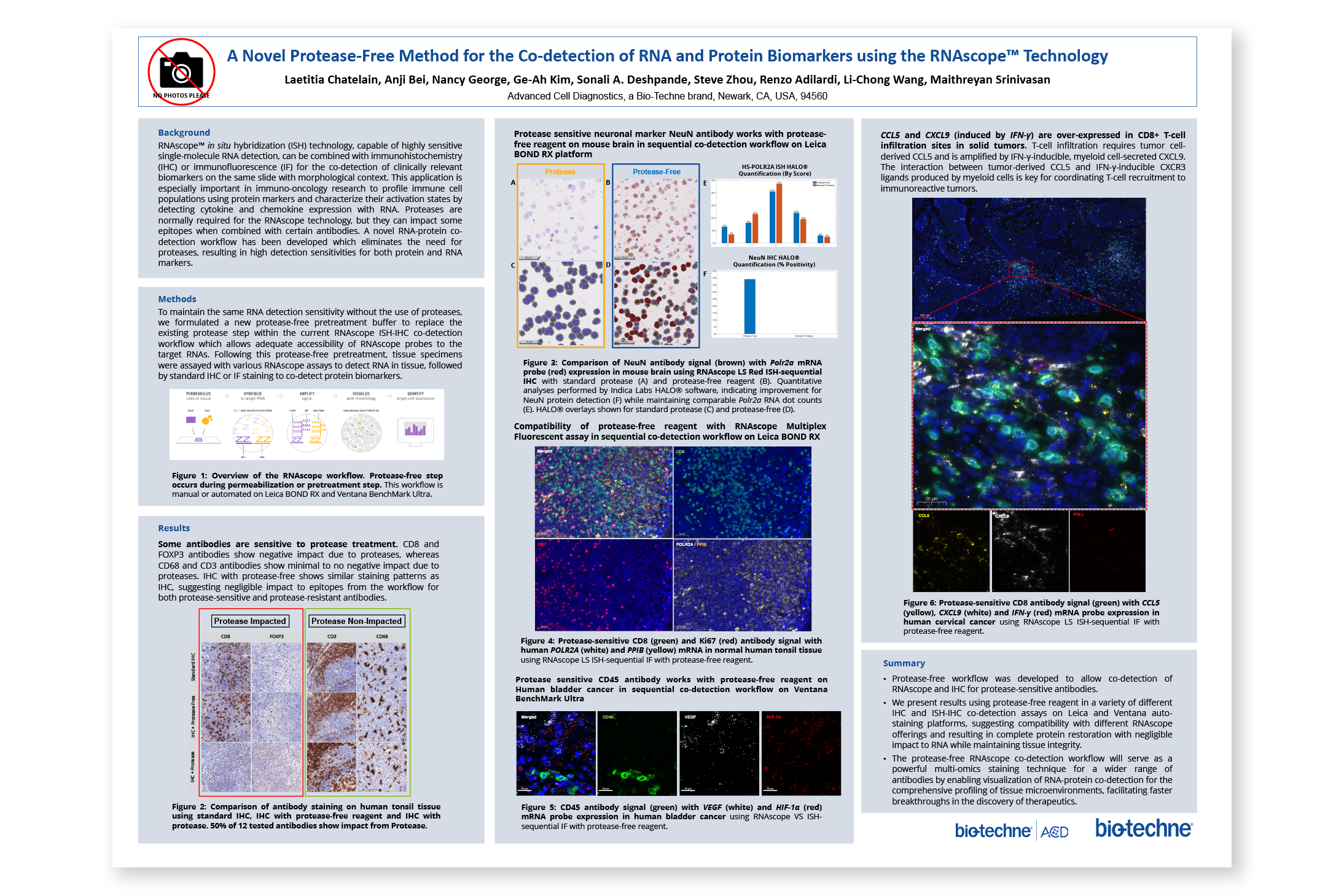 SITC 2023 Poster: A Novel Protease-Free Method for the Co-Detection of RNA and Protein Biomarkers using the RNAscope™ Technology