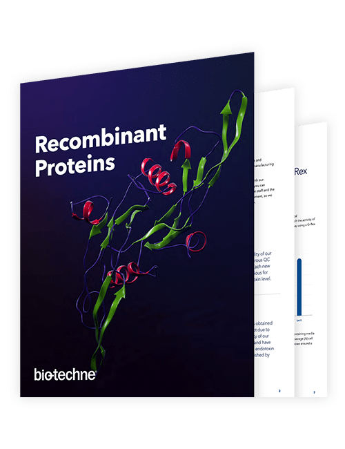 The cover of Bio-Techne’s Recombinant Proteins Guide