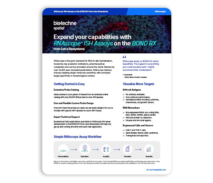Expand your capabilities with RNAscope ISH Assays on the BOND RX from Leica biosystems