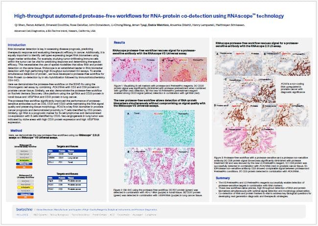 Image of High-throughput automated protease-free workflows for RNA-protein co-detection using RNAscope technology poster