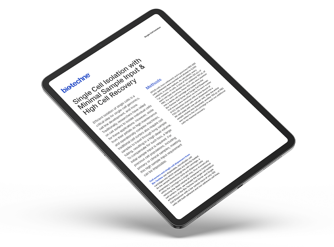 Single Cell Isolation with Minimal Sample Input Application Note Mock-Up