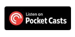 Logo for the podcast to listen via the platform Pocket Casts