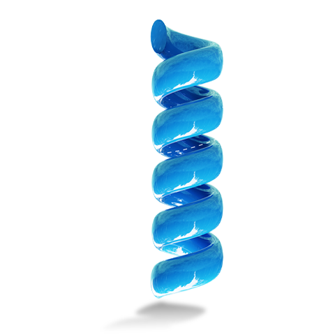 A ribbon protein structure