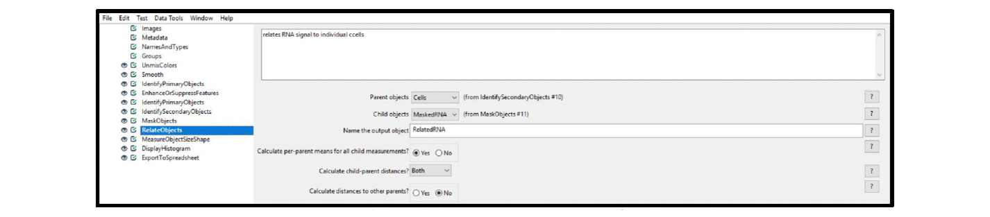 Figure 15. Module settings: RelateObjects