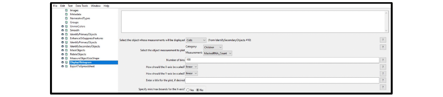 Figure 17. Module settings: DisplayHistogram