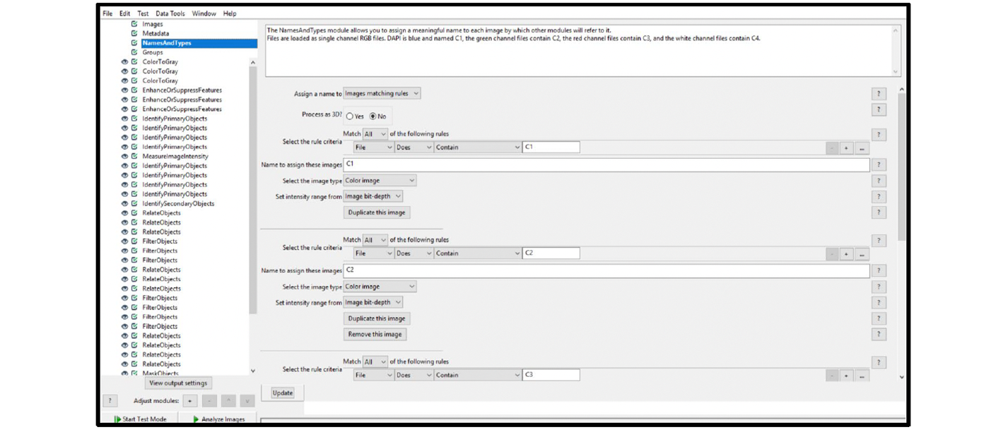 Figure 23. Fluorescent assay NamesAndTypes module