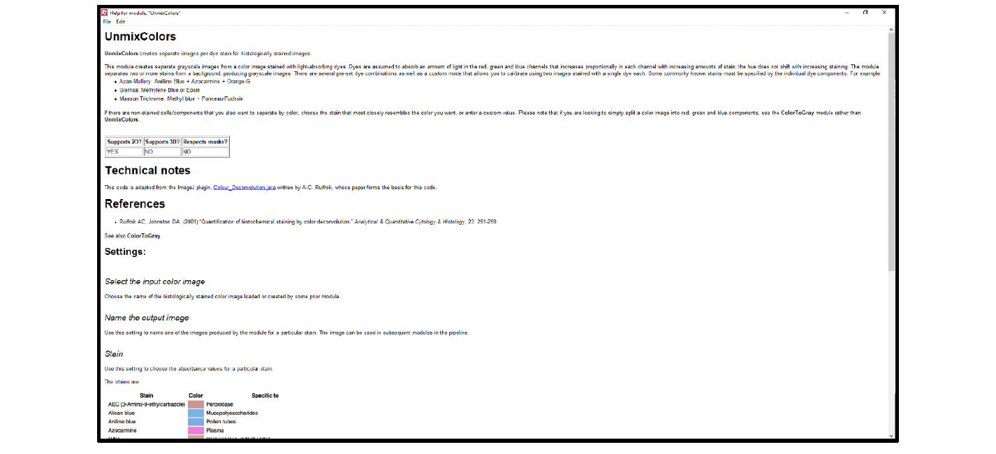 Figure 6. Module help page