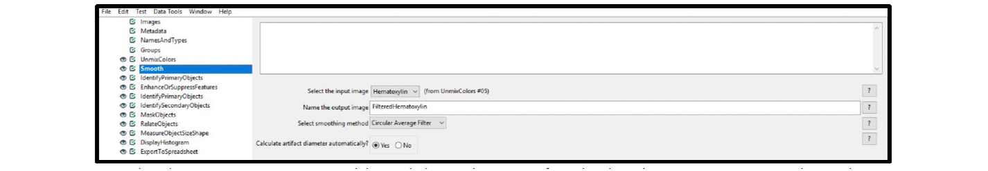 Figure 9. Module settings: Smooth