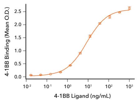 Analysis of the binding response between R&D Systems Recombinant Human 4-1BB and Recombinant Human 4-1BB Ligand proteins.