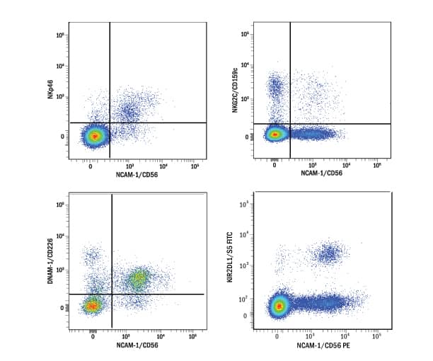 flow cytometry graphs of NK cell subsets