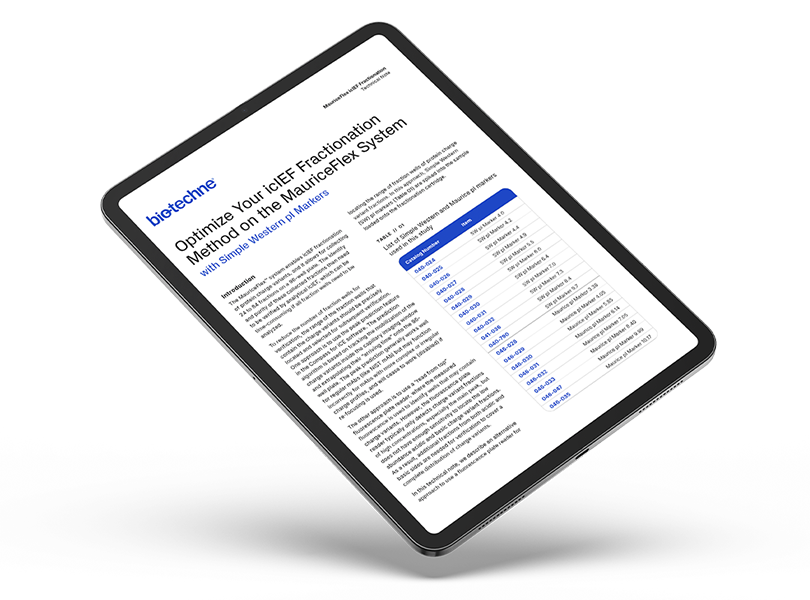 Optimize icIEF Fractionation Application Note