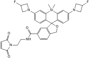 Blinking red fluorescent dye (Reactive group: maleimide). Application: super resolution microscopy (SRM) including SMLM