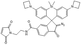 Red photoactivatable dye (Reactive group: maleimide). Application: flow cytometry, confocal microscopy, super resolution microscopy including dSTORM & STED. Suitable for live cell imaging