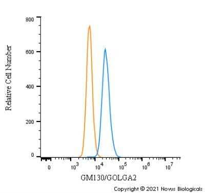 Flow Cytometry: GM130/GOLGA2 Antibody - BSA Free [NBP2-53420]
