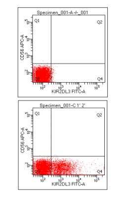 Flow Cytometry: KIR2DL3/CD158b2 Antibody (190IIC311) - BSA Free [NBP1-04316]