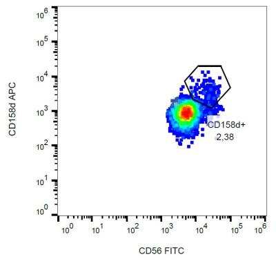 Flow Cytometry: KIR2DL4/CD158d Antibody (mAb33) - BSA Free [NBP1-50052]