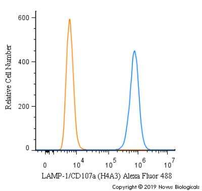 Flow Cytometry: LAMP-1/CD107a Antibody (H4A3) - Azide and BSA Free [NBP2-25183]