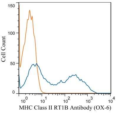 Flow Cytometry: MHC Class II RT1B Antibody (OX-6) - BSA Free [NB100-65541]