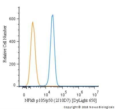 Flow Cytometry: NFkB p105/p50 Antibody (2J10D7) - BSA Free [NB100-56583]