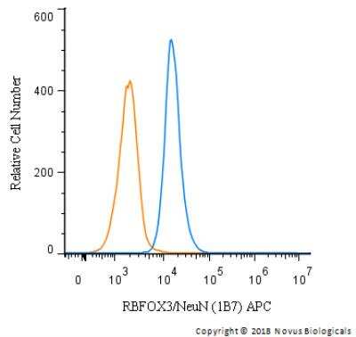 Flow Cytometry of A549 Cells Stained with Allophycocyanin Conjugated RBFOX3/NeuN Antibody