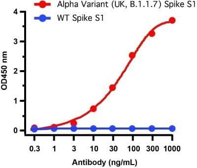 ELISA: SARS-CoV-2 Spike Antibody (7A4D12) - Alpha Variant, B.1.1.7, UK - BSA Free [NBP3-12854]
