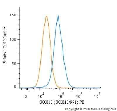 Flow (Intracellular): SOX10 Antibody (SOX10/991) - Azide and BSA Free [NBP2-59621]