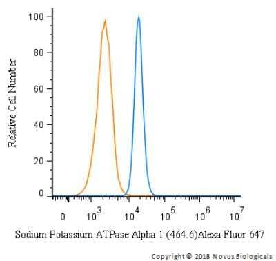 Flow Cytometry: Sodium Potassium ATPase Alpha 1 Antibody (464.6) - BSA Free [NBP2-61137]