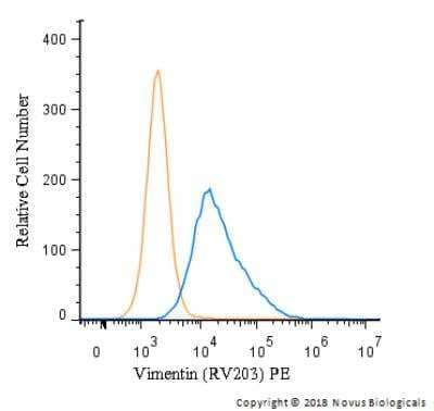 Flow Cytometry: Vimentin Antibody (RV203) - BSA Free [NBP1-97671]