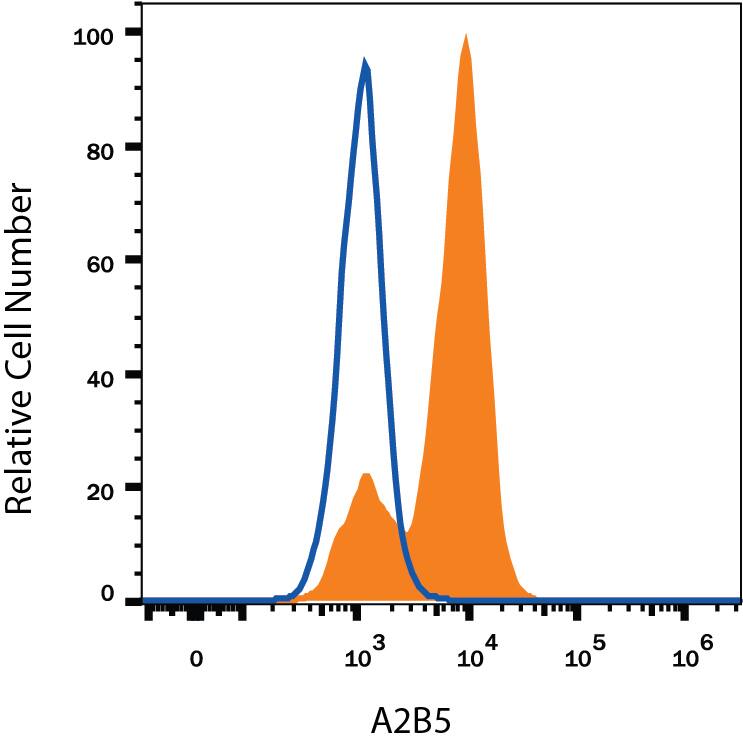 Detection of A2B5 antibody in NTera-2 Human Cell Line antibody by Flow Cytometry.