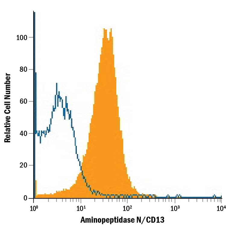 Detection of Aminopeptidase N/CD13 antibody in Human Blood Granulocytes antibody by Flow Cytometry.