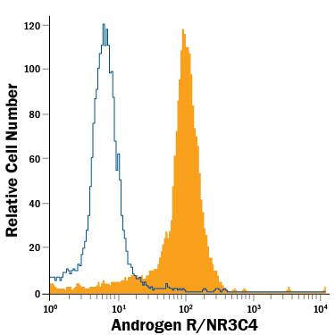 Detection of Androgen R/NR3C4 antibody in LNCaP Human Cell Line antibody by Flow Cytometry.