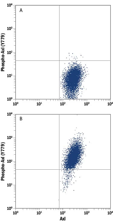 Detection of Phospho-Axl (Y779) antibody in HeLa Human Cell Line antibody by Flow Cytometry.