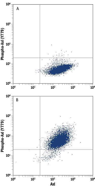 Detection of Phospho-Axl (Y779) antibody in HeLa Human Cell Line antibody by Flow Cytometry.