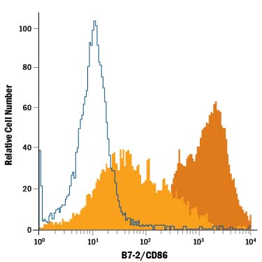 Detection of B7-2/CD86 antibody in Mouse Splenocytes antibody by Flow Cytometry.