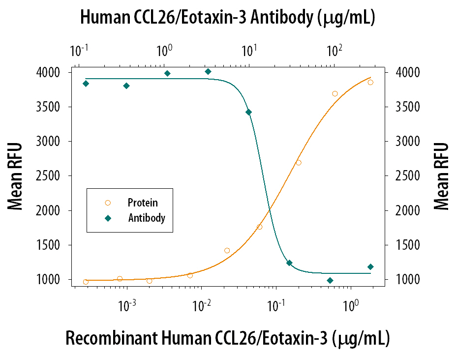 Chemotaxis Induced by CCL26/Eotaxin‑3 and Neutralizatio by Human CCL26/Eotaxin‑3 Antibody.