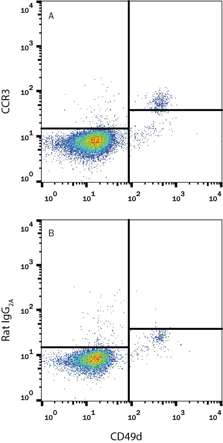 Detection of CCR3 antibody in Human Blood Granulocytes antibody by Flow Cytometry.