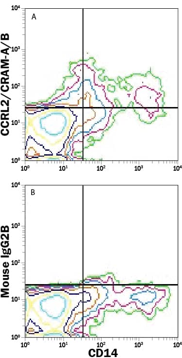 Detection of CCRL2/CRAM-A/B antibody in PBMCs antibody by Flow Cytometry.