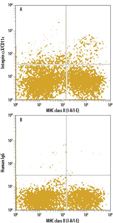 Detection of CD11c antibody in Mouse Splenocytes antibody by Flow Cytometry.