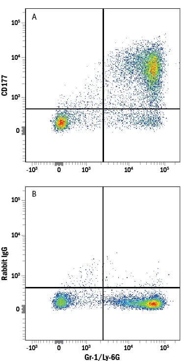 Detection of CD177 antibody in Mouse Bone Marrow Cells antibody by Flow Cytometry.