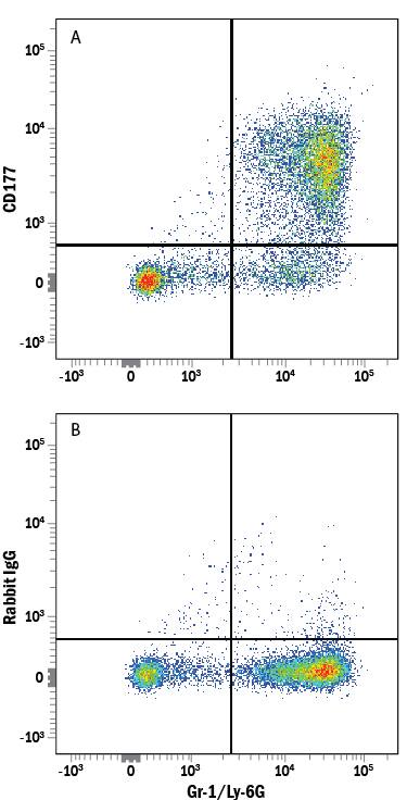 Detection of CD177 antibody in Mouse Bone Marrow Cells antibody by Flow Cytometry.