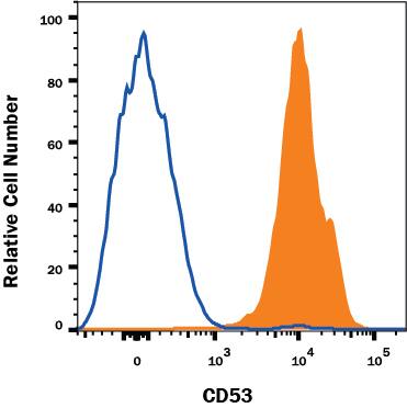 Detection of CD53 antibody in Human Peripheral Blood Lymphocytes antibody by Flow Cytometry.