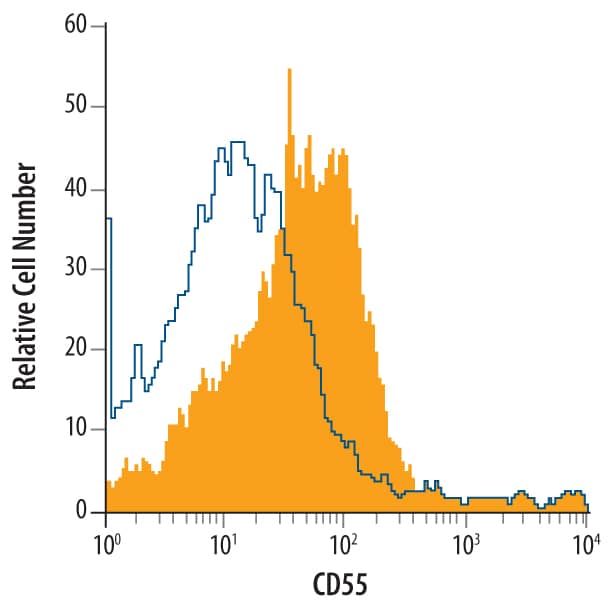 Detection of CD55/DAF antibody in Mouse Splenocytes antibody by Flow Cytometry.