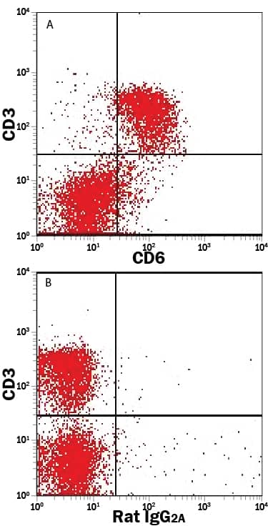 Detection of CD6 antibody in Mouse Splenocytes antibody by Flow Cytometry.