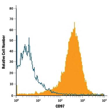 Detection of CD97 antibody in Mouse Splenocytes antibody by Flow Cytometry.