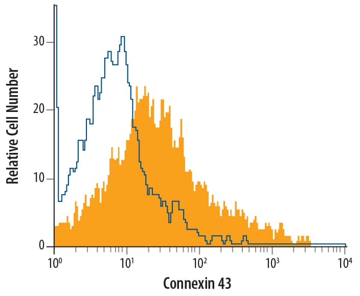 Detection of Connexin 43 antibody in Human T regulatory cells antibody by Flow Cytometry.