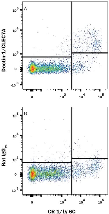 Detection of Dectin-1/CLEC7A antibody in Mouse Blood Monocytes antibody by Flow Cytometry.