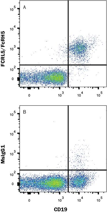 Detection of FCRL5/FCRL3 antibody in Human Lymphocytes antibody by Flow Cytometry.